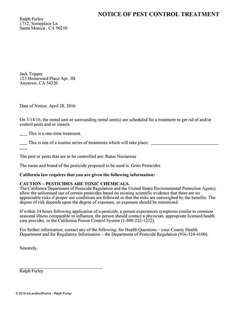 References California <b>Tenant</b> Law: Temporary Leave. . Fumigation notice to tenants